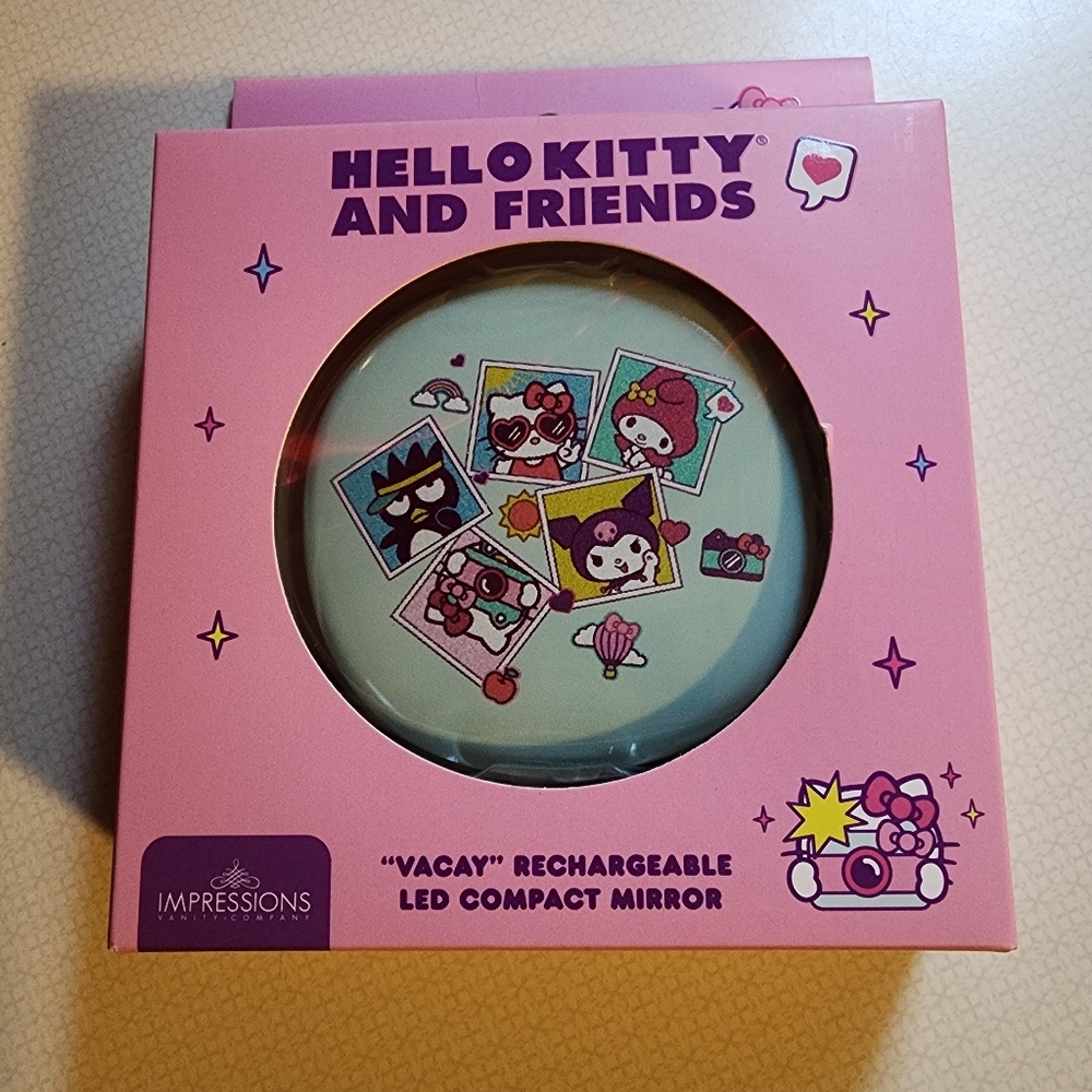 Impressions Pink Hello Kitty LED Compact Mirror